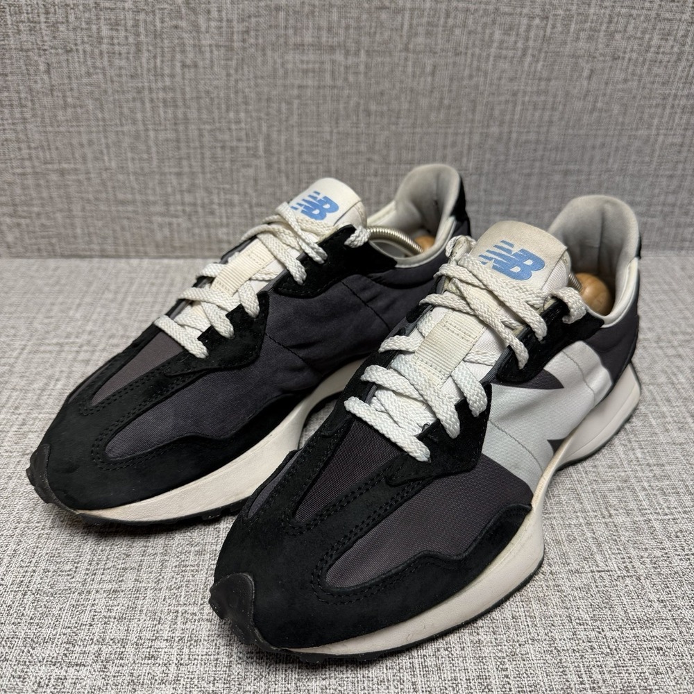 New Balance 327 Shoes Mens Sz 8/Women Sz 9.5 Black White Rare Sneakers NO INSOLE